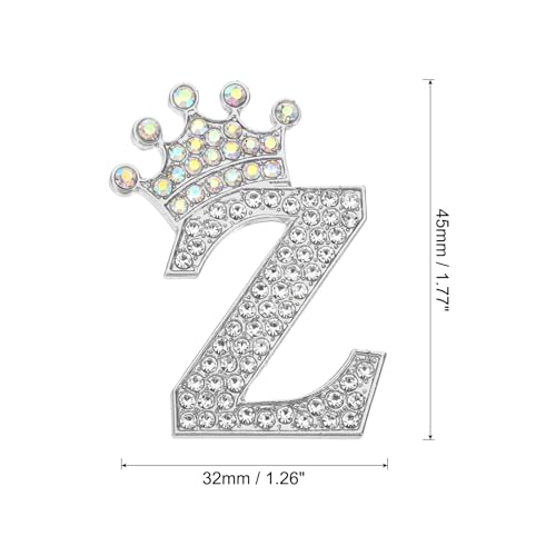 Image of PATIKIL Letter Brooch Pins, Crown Initial Rhinestone Alphabet Letter Lapel Badges Pin for Women Suits