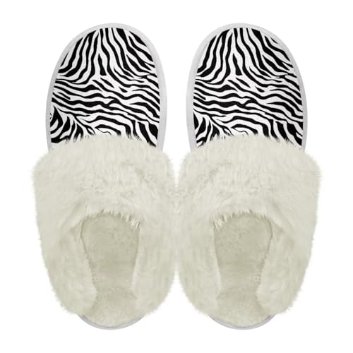 Jeiento Animal Print Slippers Cozy Comfy Plush Warm Slip-on Slippers Winter Fuzzy House Shoes2