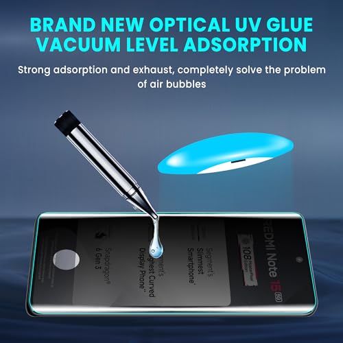 Image of ArmourPro UV Privacy Tempered Glass Screen Protector for Redmi Note 15 (6.8 Inch, Pack of 1) Full Edge to Edge Coverage | Anti-Spy /Anti-Peeping, 9H Hardness, Protection