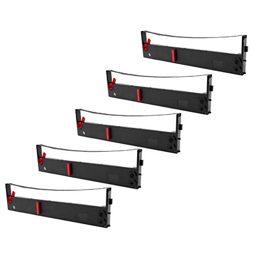 vhbw 5x Cinta de color de escritura para impresora de matriz o de tickets como Tally Genicom 062471 negro