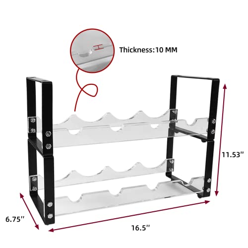 Countertop Wine Rack,2-Tier Display Wine Storage Shelves Free Standing 8 Bottle, Transparent Acrylic Plastic Free Standing Wine Storage Shelf For Kitchen, Bar, Pantry Wine Cellar Basement Countertop #TOP2