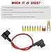 Sandfren Car TIPM Bypass Cable, Repair Fuel Pump Relay Kit, Vehicle Fuel Pump Relay Wiring Set with 5Pcs Fuses Clip, Auto Fuse Holder Adapter Accessories Compatible with 1500 2500 3500