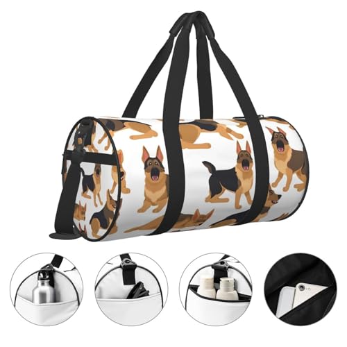 Travel Duffle Bag Weekender Bags for Men Women with Shoe Compartment Large Capacity Weekender Overnight Bag German Shepherd Carry On Tote Bags Sport Gym Bag for Travel Yoga, Black, One Size3