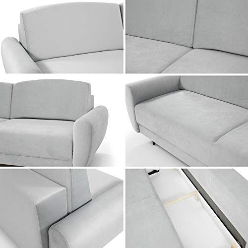Mirjan24 Schlafsofa Silvia, 3 Sitzer Sofa mit Schlaffunktion und Bettkasten neues Modell Farbauswahl Bettsofa Couch Schlafsofa Couchgarnitur Polstersofa Top-Qualität (Kronos 02) – Bild 7