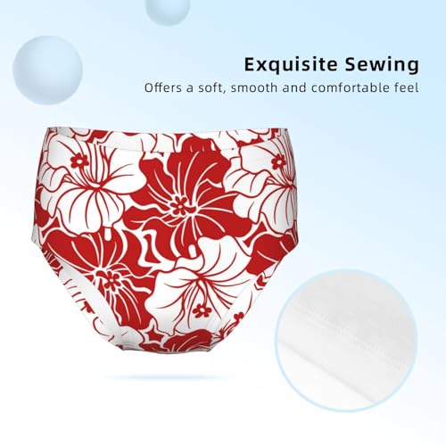 Tropical Hawaiian With Hibiscus Girls' Underwear Soft Cotton Little Girls Panties Comfort Briefs3
