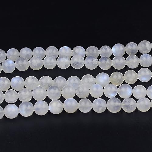 MJDCB Natural Round Stone Beads 6mm Blue Moonstone Loose Gemstone Beads for Jewelry Making Bracelet Necklace 60pcs - Image 3