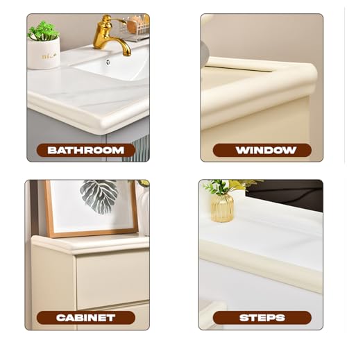 Image of BAYBEE Corner Protector for Baby, Baby Proofing Cushion Guards with 6.5ft Edge Strip & 10 Pcs, Child Safety Protector for Furniture, Table Corners Edge Protector for Kids (Cream)