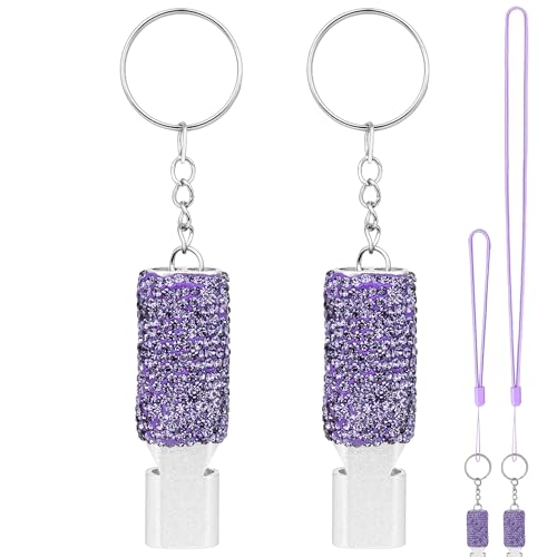 Biiange 2 Pack Bling Purple Whistle, Whistle for Coaches with Lanyard, Coaches Referee Sports Whistles, Loud Metal Sports for Coachess, Referees, and Hikers (Purple)