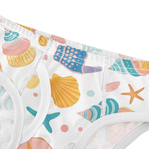 KLL Seashells Different Shapes and Starfish Toddler Boy Pure Cotton Athletic Underwear Cute Children Panties4