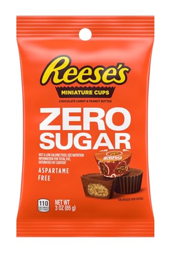 Smiling Sweets Zero Sugar Hershey Variety of Caramel Filled Chocolates, Peppermint Patties, Peanut Butter Cups, Perfect Stocking Stuffer, Amazing Taste for the Whole Family - 3 oz Bags (Pack of 5)