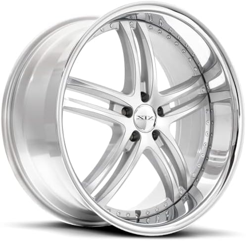 XIX X15 | Staggered 20 Inch Rims (Set of 4 Wheels) - Silver Machine With SS Lip Finish - Fits Most Sedans, Coupes, and SUVs - Concave Rim Wheel
