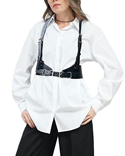 Punk Leather Body Harness For Women, Adjustable Body Chain Belt Rave Party Accessories #TOP6