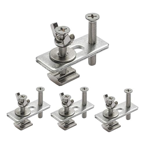 Abrazaderas de fijación para carpintería, abrazaderas de fijación - Paquete de 4 abrazaderas para prensa T-Track | Kit de abrazadera de M6, para riel en T, abrazadera para taladro de colon