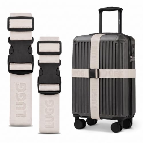 LUGG Luggage Belts for Suitcases 2 Pack – Adjustable Heavy-Duty Strap with Strong POM