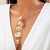 Cubahop Tassel Ginkgo Foglia Lunghe Collane Collana Catena Gioielli Regolabili per Le Donne e Ragazze (Oro) #3