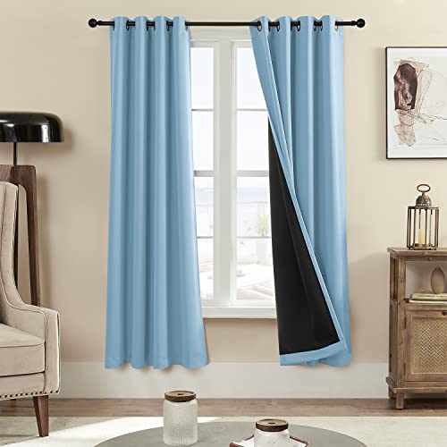 Rutterllow 100% Blackout Curtains for Bedroom and Living Room 2 Panels