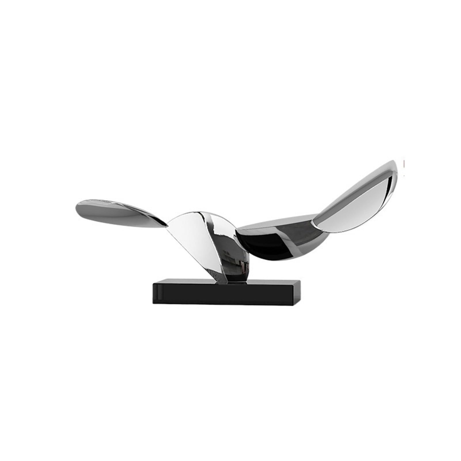 XYJIAOU2026 Desktop Figurines Desktop Sculpture, Minimalist Modern Leaf Geometric Abstract Stainless Steel Decoration