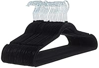 Amazon Basics Samtbügel für Anzüge, 30er-Pack, Schwarz