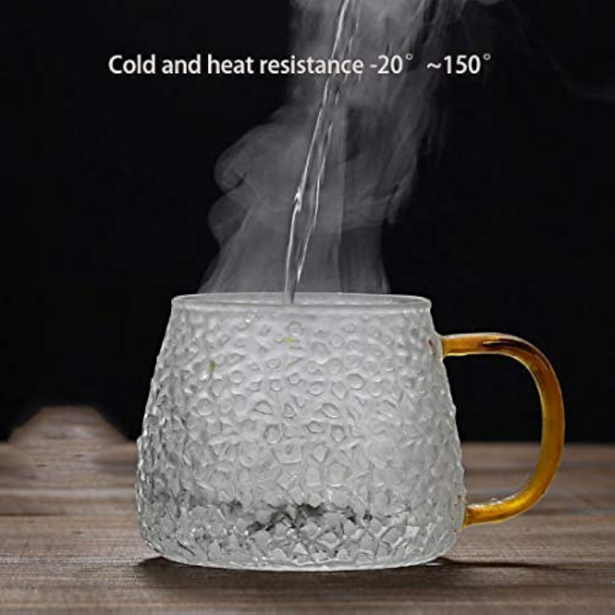 Glass Tea or Coffee Cup Set, 400ml, Premium Look