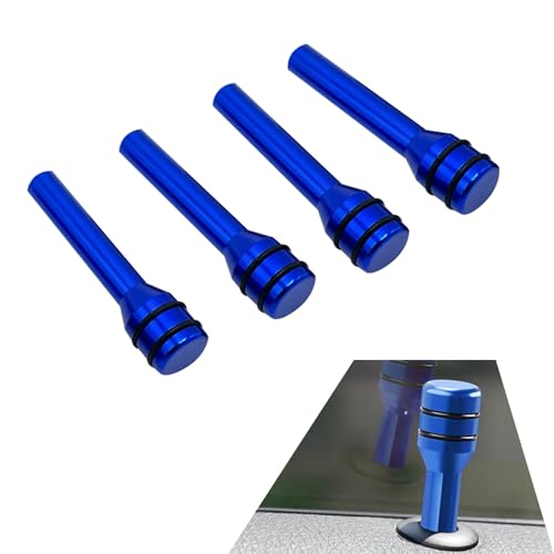UGSHY 4 PCS Car Door Modification Lift Bolt, 0.4In x 1.9In Metal Vehicle Door Lock Knob Status Button Cover, Universal Automotive Lock Knob Pull Pin Replacement Accessories for Truck SUV (Blue)