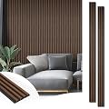 Art3d 8-Pack WPC Wood Slat Wall Panel for Interior Décor, 3D Wood Fluted Acoustic Wall Paneling for Living Room Bedroom Home & Office Accent Decor - 96 x 6 Inch Walnut