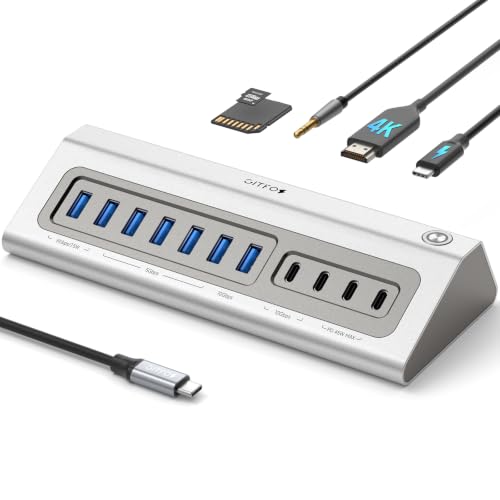 Gitfos Powered USB Hub, 18 in 1 USB C Hub with 4K HDMI, 10Gbps, PD 100W - image 1