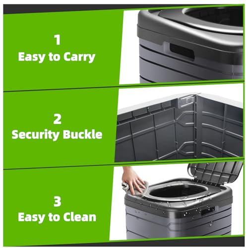 Sckee XXL Portable Toilet for Adults,16'' Tall Camping Toilet with Lid and Carry Bag, Heavy-Duty Portable Potty for Camping, Hiking, Car Travel,Truck, RV, Boating, Road Trips, Beach - Image 6