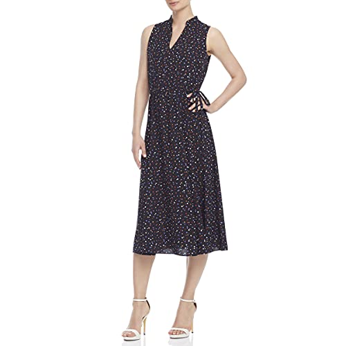 Anne Klein Women s Drawstring Midi Dress, Anne Black Combo, XS