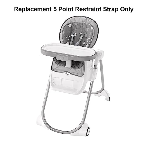 Image of Replacement Parts for Fisher-Price 4-in-1 Total Clean High-Chair - DKR72 + More Models ~ 5 Point Restraint Strap ~ 2 Shoulder Straps, 2 Waist Straps, Crotch Strap with Buckle