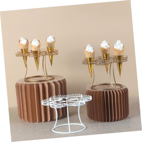 Présentoir à cornets de glace doré à 6 emplacements pour buffet - 5