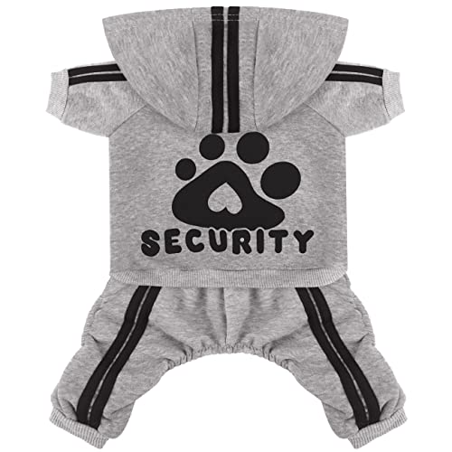 Otunrues Dog Hoodie, Dog Clothes 4 Legs Sweatshirt Security Hoodies Jumpsuit Soft & Warm Sweater Outfit Pullover Dog Winter Coat, Dog Hoodies for Small Medium Large Dogs Cats Apparel(Grey, S)