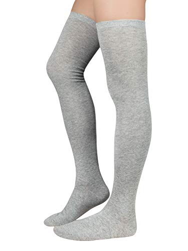 Image of Zando Womens Thigh High Socks Over The Knee Tube Leg Warmers Stocking Cotton Cosplay Long Solid Leggings Sock