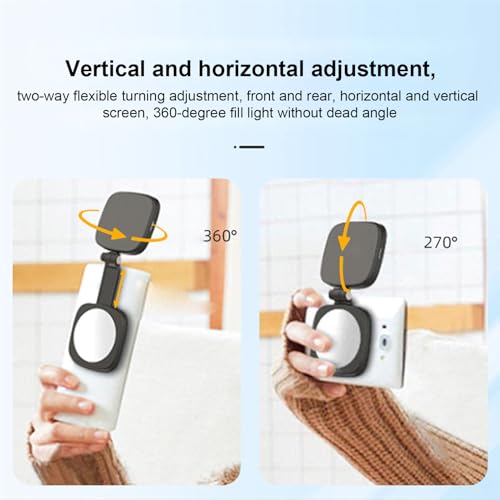 Luz magnética para teléfono con espejo ajustable y batería recargable portátil 4