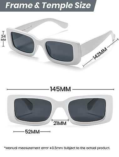 Image of Veda Tinda Vision Rectangle Sunglasses Men Tinted Polarized Big Square Retro 90s Vintage y2k Glasses for Women UV Protection