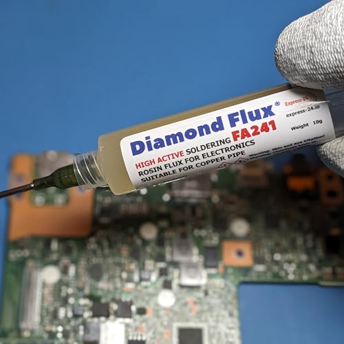 Image of FA241 High Active Soldering Flux for Electronics PCBs and Plumbing. Paste Gel ROM1 in 10g Syringe for Repair and Soldering Printed Circuit Boards and Copper Pipes.