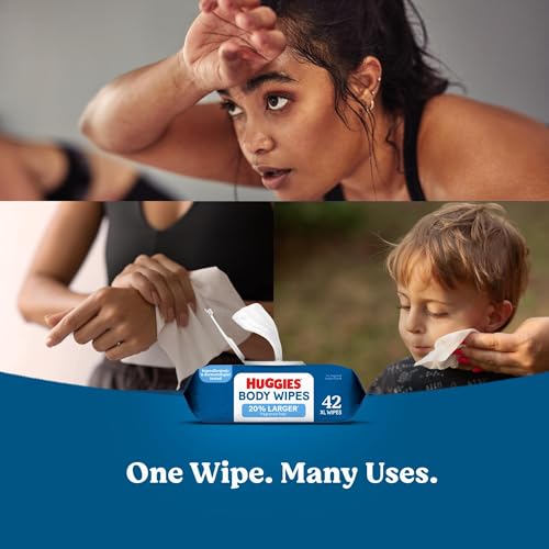 Image of Huggies Extra Large Unscented Wipes, 9 Flip-Top Packs, 378 Count
