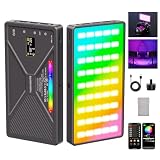 YAOULIGHTS LR225 LEDビデオライト RGB撮影用ライト 撮影 ライト 24種FX光効果 色温度2500K～9900K 4000mAh内蔵 輝度自由調節 アプリ制御 Type-C充電式 軽量 持ち運び便利 補助照明 物撮り ポートレート 商品撮影 夜間撮影 動画撮影 自撮り ライブ配信 ビデオ会議などに適用 (黒い)