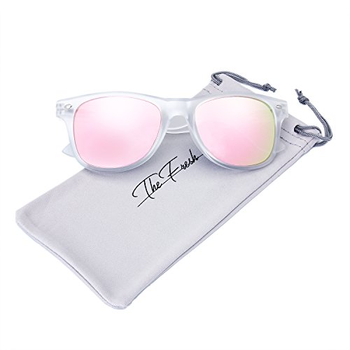 The Fresh Matte Frosted Frame Mirror Lens Spring Temple Horn Rimmed Sunglasses 53mm4