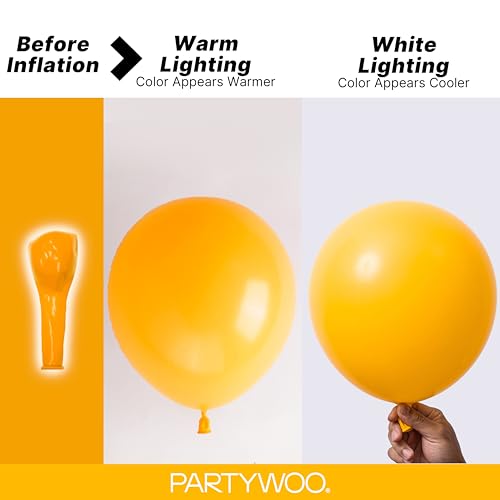 Image of PartyWoo Mustard Yellow Balloons 100pcs Different Sizes of 18 12 10 5 Inch Yellow Fall Balloon Arch Kit for Birthday Engagement Baby Shower Bee Sunflower Little Cutie Party Decorations Yellow-Y10