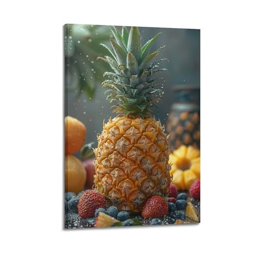 Poster fruit frais à suspendre déco cuisine dynamique toile fruits mélangés ZHOUKEG 50x75