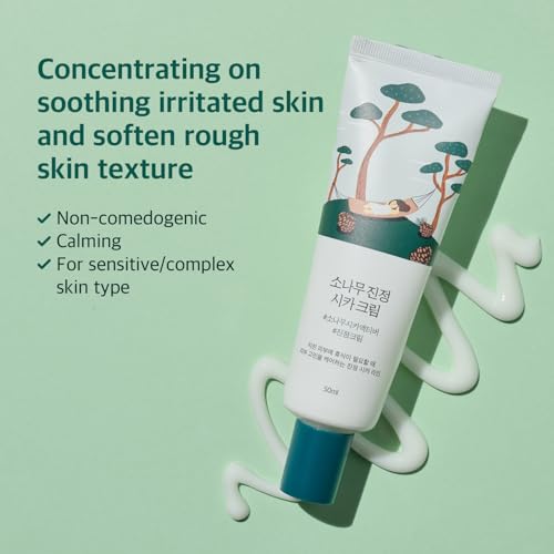 ROUND LAB Pine Calming Cica Cream 1.69 Fl Oz, Low-Acidic Soothing Moisturizer with Pine Cica, BHA + LHA, and Hyaluronic Acid for Skin Barrier Support, Sebum Control, and Hydration, Korean Skincare - Image 3