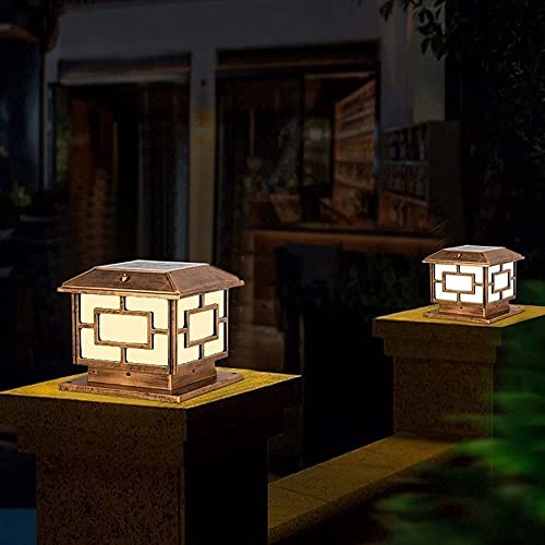 Lámpara de poste solar cuadrada IP65 impermeable de aluminio para patio 7