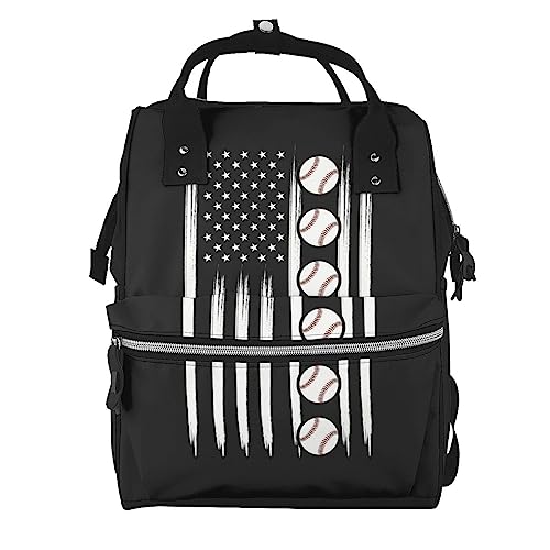 Sac à dos à langer et voyage multicolore avec motif baseball femme