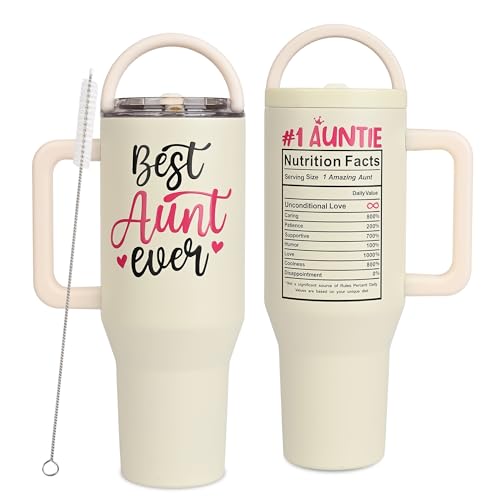 vaanshie Christmas Gift for Aunt - 40 oz Tumbler with Handles & Straw Lid...