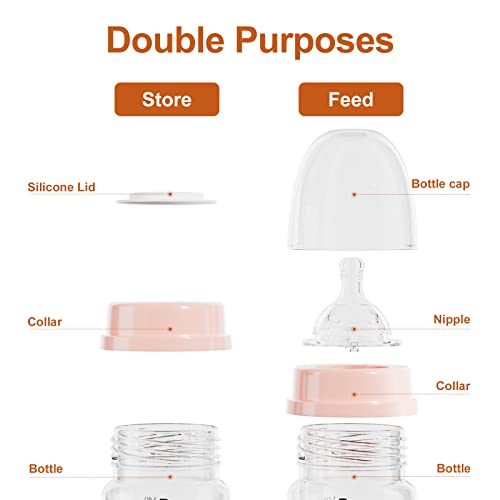 Ncvi Breast Milk Storage Bottles, Baby Bottles With Nipples And Travel Caps, Anti-Colic, Bpa Free, 4.7Oz/140Ml, 2 Count #TOP4