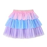 [Miipat] チュールスカート キッズ 女の子 チュチュスカート 可愛い ミニ ふんわり レインボー ドット柄 ハート柄 グラデーション 日常着 誕生日 プレゼント 90-120cm(ライトパープル(グラデーション),100)
