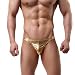 MuscleMate Premium Men's Sexy G-String Comfort Thong Golden Low Raise Underwear (S, Golden)
