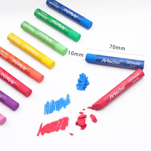 Artecho Ölpastelle Satz von 120 Farben, weiche Ölpastellkreiden für Kunst Malerei, Zeichnung, Mischen, Ölkreiden Pastellkreiden Kunstzubehör für Künstler, Anfänger