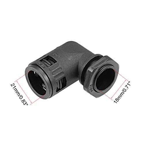 Conector de tubo corrugado AD21.2 en codo de 90 grados para canalización eléc 3