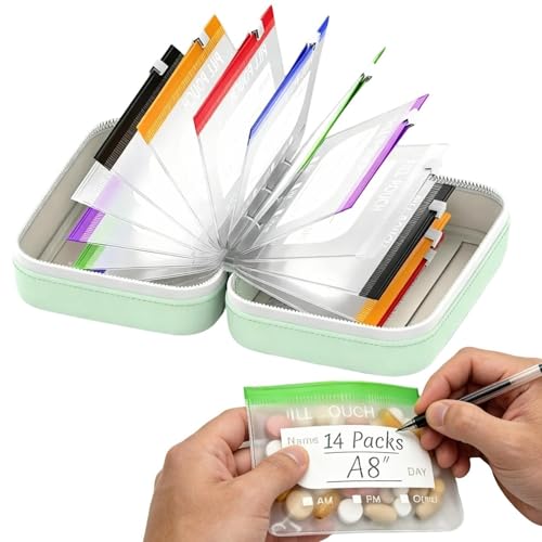 Pilulier de voyage en silicone étanche à 14 compartiments